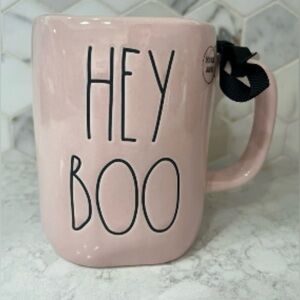Rae Dunn | Light Pink Skeleton 'Hey Boo' Mug
